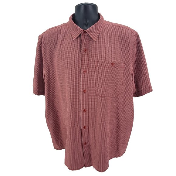 The North Face Other - The North Face Men's Short Sleeve Button-Down Shirt in Dusty Red Microcheck